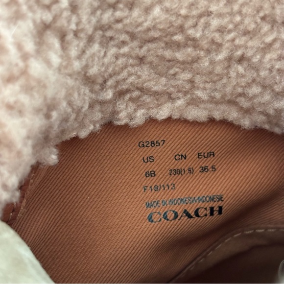 Coach Tyler Pink Suede Ankle Cold Weather Winter Boots Women's Sz 6 - Picture 8 of 8